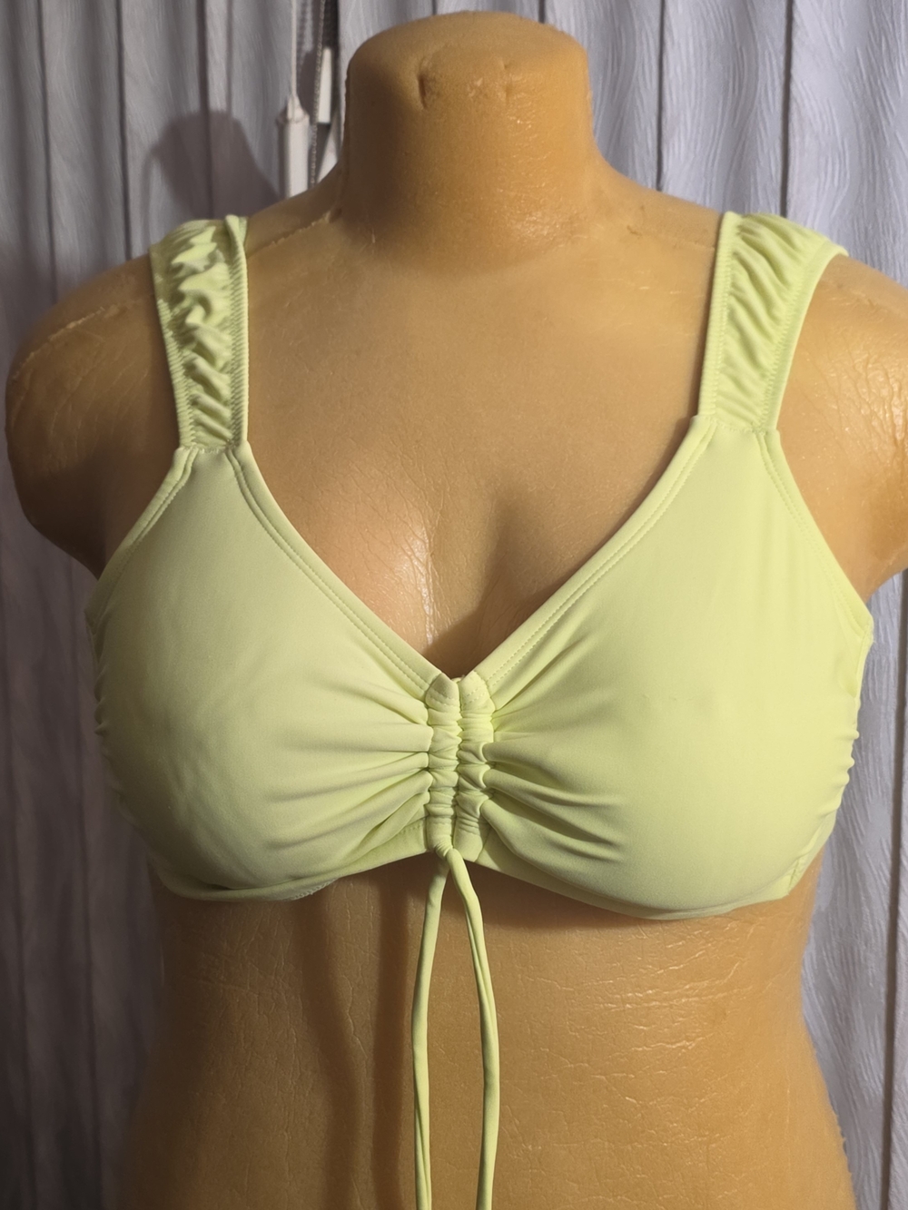 wild fable Light Yellow Ruched Front Bikini Top